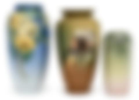 Two Floral Vases and a "Dickensware Bald Eagle" Vase (preview)