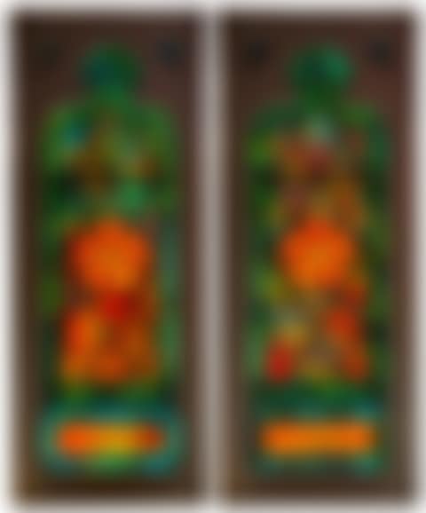 Pair of Gothic Revival Floral Windows, St. Paul"s Presbyterian, Philadelphia, Pennsylvania (preview)