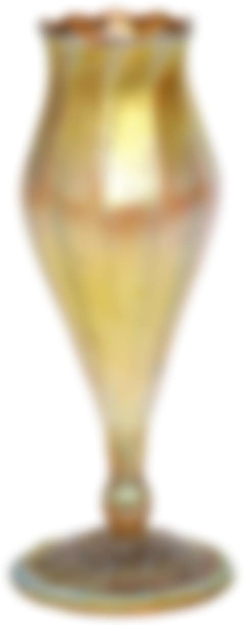 Favrile glass gold iridescent art glass bud vase (preview)