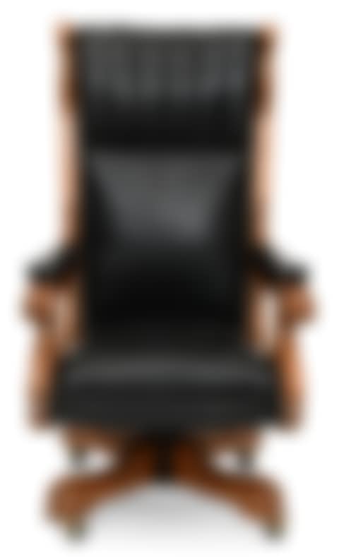 American Oak & Black Leather Desk Chair (preview)