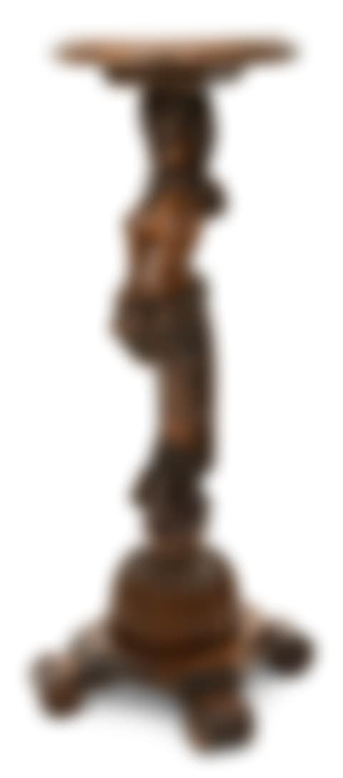 American Carved Oak Plant Stand with a Bust of a Woman (preview)