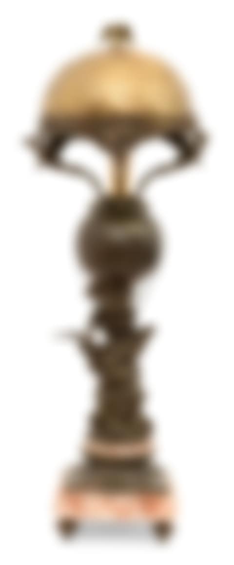 French Patinated Metal, Marble & Brass Hot Air Balloon-Form Lamp (preview)