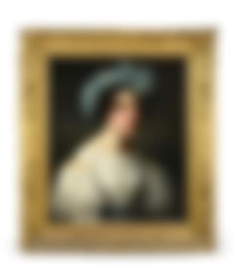 Portrait of a woman with a blue turban (preview)