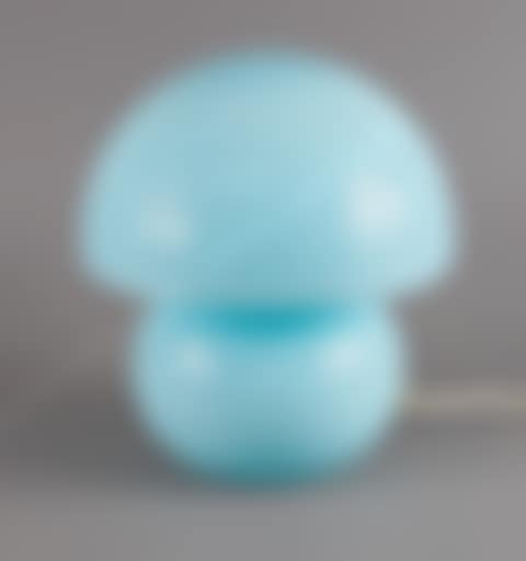 Mushroom-shaped blue glass lamp (preview)