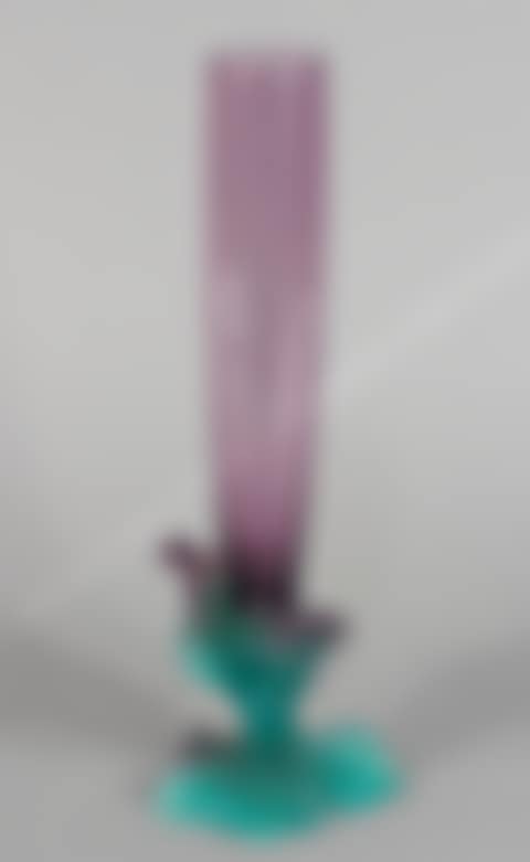 large transparent amber glass goblet on a worked leg (preview)