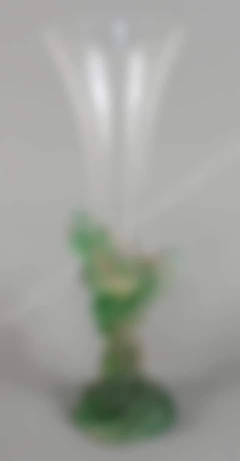 large transparent glass goblet on a worked leg (preview)