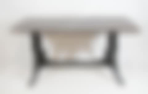 Dark wood dining table with shaped top (preview)