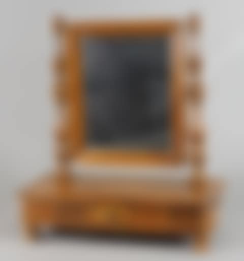 Wooden table dressing table with tilting mirror and drawer (preview)
