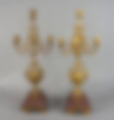 Pair of large gilded metal candelabra (preview)