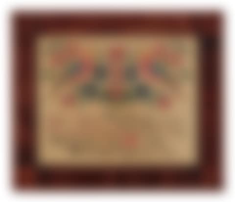 Fraktur Matrimonial Record for John I. Post and Mary Bartrim, Bergen County, New Jersey (preview)