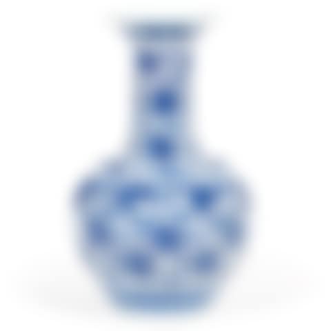 Chinoiserie Blue and White Porcelain Vase (preview)