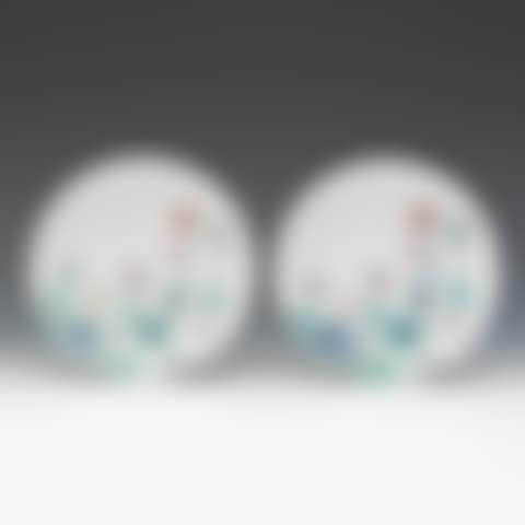 A Pair of Nabeshima Poppy Dishes (preview)