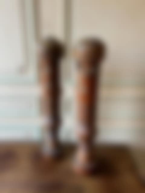 Pair of painted wooden baluster uprights with Persian decoration (preview)