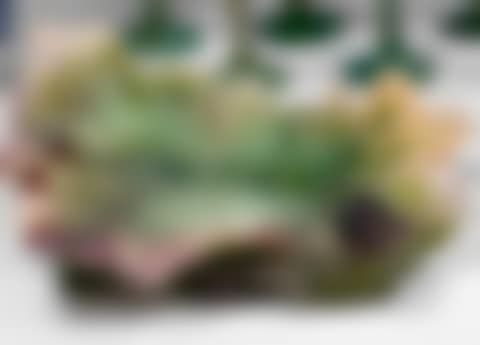 Green, white and mauve shaded glass paste bowl (preview)