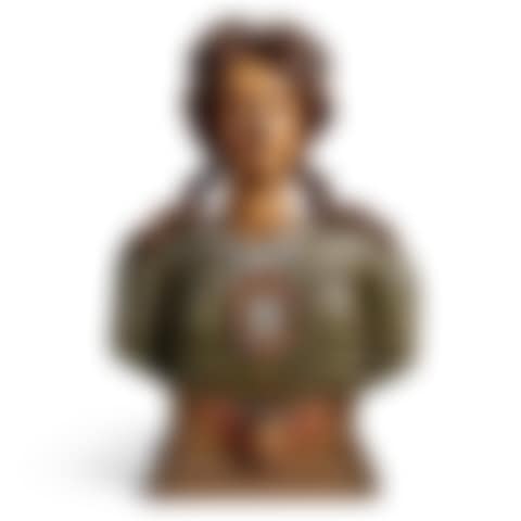 A Carved and Polychrome Paint-Decorated Female Bust, Probably British (preview)