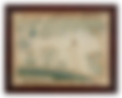 An Embroidered and Painted Silkwork Picture of Silkwork of Evelyn McClintic and Her Dog, Innocence, Pennsylvania (preview)