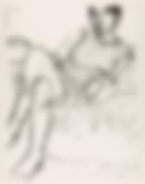 Seated Woman in a Striped Dress (preview)