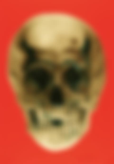 Till Death Do Us Part--Time Bright Orange African Gold Emerald Green Pop Up Skull (preview)