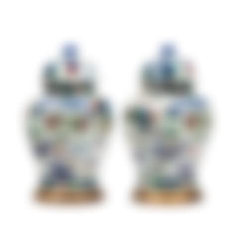 A Pair of Large Wucai Porcelain Jars (preview)