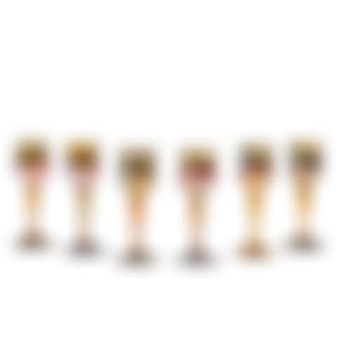 SIX TIFFANY STUDIOS GOLD FAVRILE WINE GLASSES (preview)