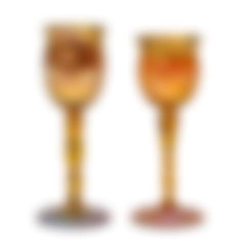 TWO TIFFANY STUDIOS TWIST STEM GOLD FAVRILE GLASSES (preview)