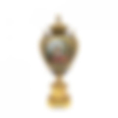 COBALT GILT MADONNA AND ANGELS COVERED DECORATIVE URN (preview)