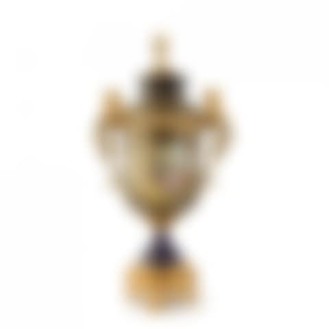 COBALT GILT PICNIC SCENE COVERED DECORATIVE VASE (preview)