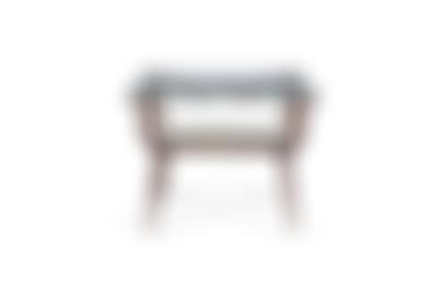 A two tier mahogany side table with clear glass top (preview)