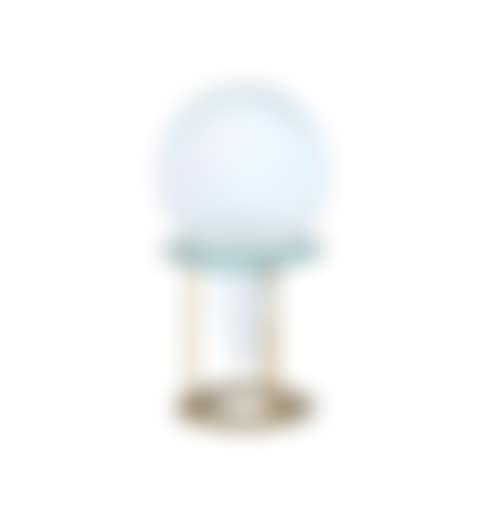 LAMP; A GLASS AND BRASS TABLE LAMP (preview)