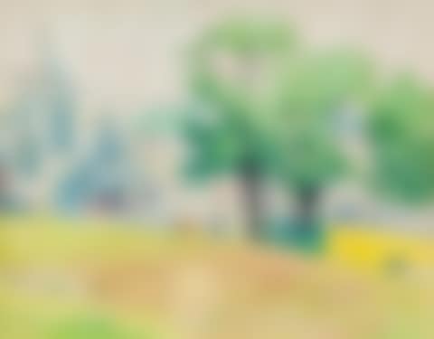 Village Scene with Church and Bus (preview)