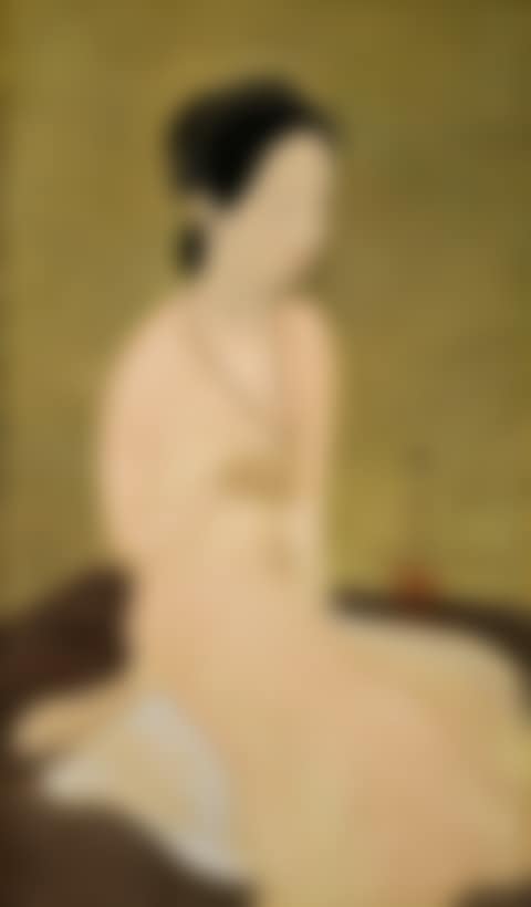 Jeune femme agenouillée tenant son collier (Young Woman Kneeling and Holding her Necklace) (preview)