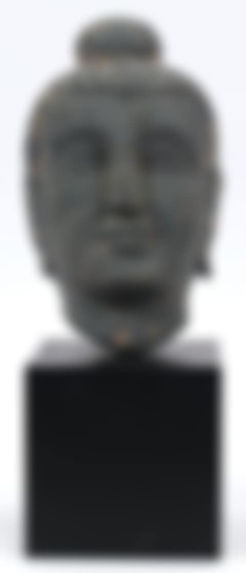Carved basalt buddha head (preview)