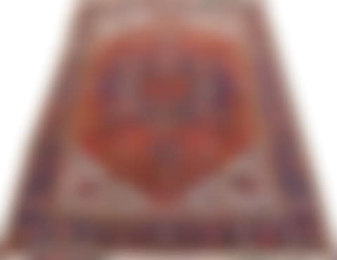 LARGE CENTER MEDALIONROSE FIELD WOOL ORIENTAL RUG (preview)