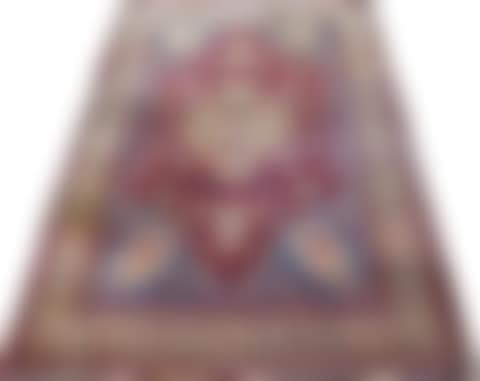 Khorassan Center Medallion Rose Field Wool Oriental Rug (preview)