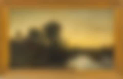 Landscape with old mill, fishermen (preview)