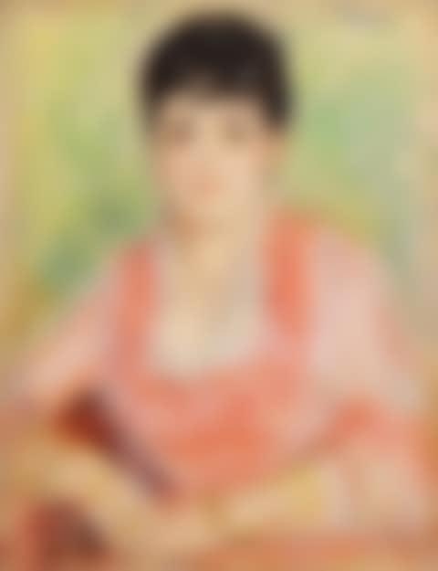 Portrait de femme à la robe rose (preview)