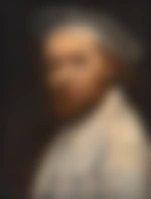 Bildnis eines Kochs nach links mit weißer Kochjacke und Kochmütze (preview)