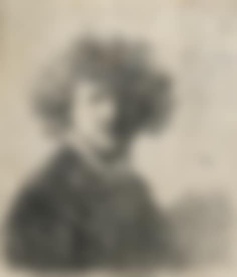 Self Portrait with Curly Hair and White Collar: Bust (preview)