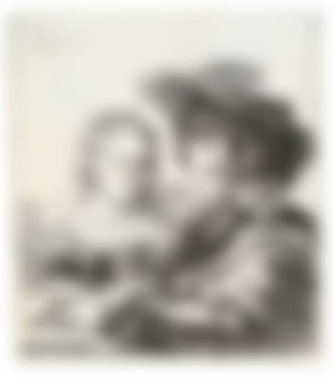 Self Portrait with Saskia [Bartsch 19; Biörklund 36-B; Hollstein (White and Boon) 19; White and Boon's second state (of 3).] (preview)