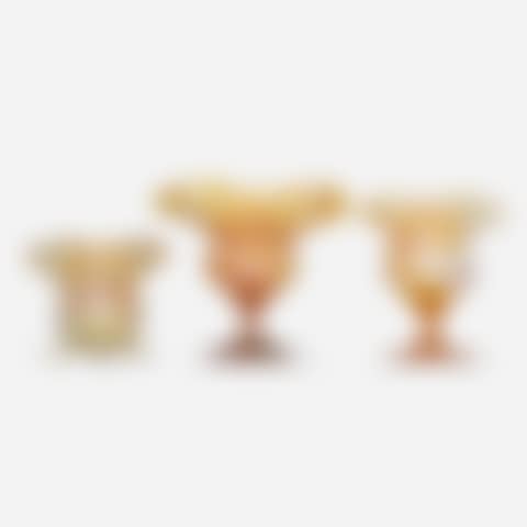 Three ruffled gold Favrile vessels (preview)
