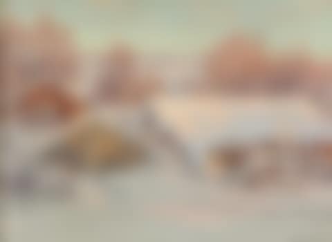 Winter motif with red cottages (preview)
