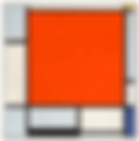 Composition with Large Red Plane, Bluish Gray, Yellow, Black and Blue (preview)
