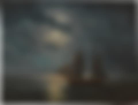 Ship in full sail in a moonlit night (preview)