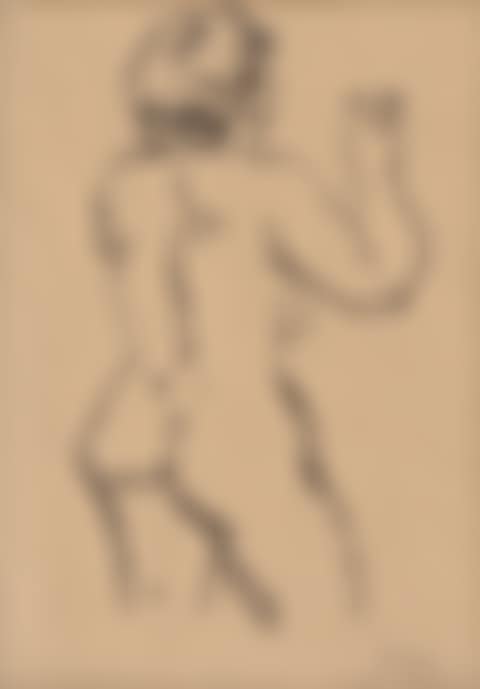 Standing female back nude (preview)