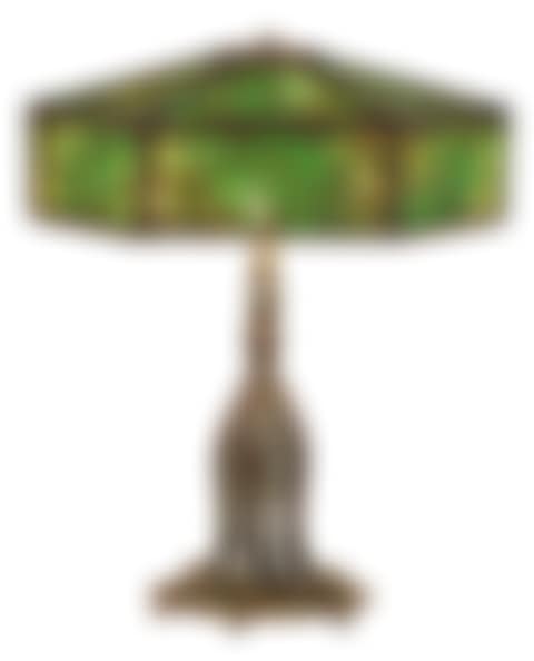 Lily Pad Slag Glass and Bronze Lamp (preview)
