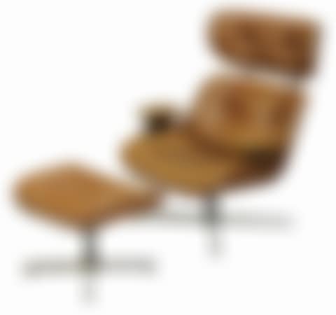 Leather Upholstered "Eames" Chair and Ottoman (preview)