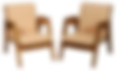 Pair Mid-Century Modern Oak Open-Arm Chairs (preview)