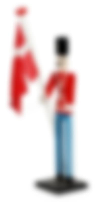 A painted wooden danish guardsman with a flag (preview)