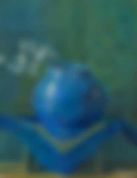 Stillleben eines Silberblattes in Blauer Vase (Still Life of a Moneyplant Branch in Blue Vase) (preview)