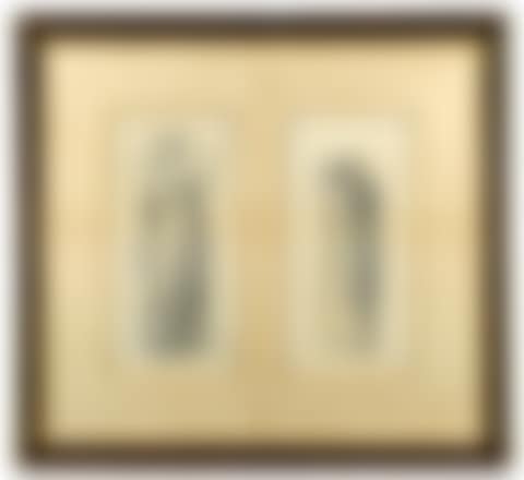 Hymen, the goddess of marriage holding a harp; A Married couple being blessed (preview)